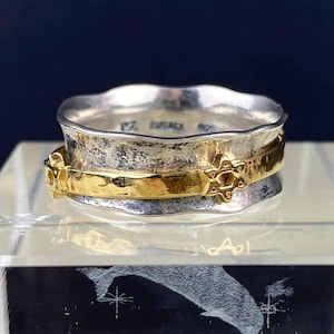 N0737 Vintage Spinner Ring /Hallmark PZ Israel /S925 Ring/Size 9