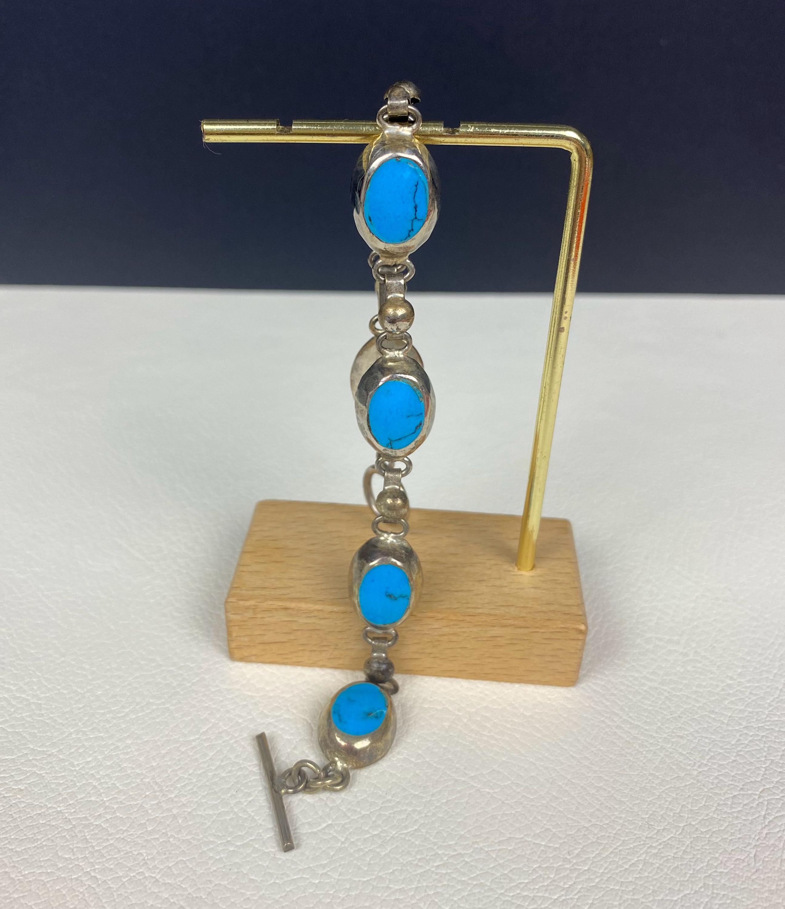 N0309 Vintage Mexico 925 Bracelet/cabochon Bracelet / Mark