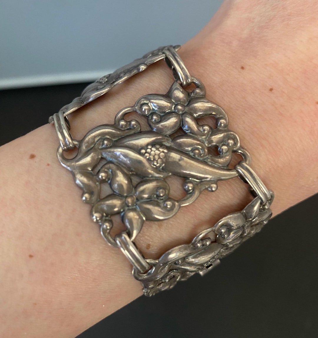 DANCE CRAFT・ヴィンテージブレスレット・ Silver925・純銀 Vintage Sterling Silver DANECRAFT Link Bracelet 1950s - Etsy