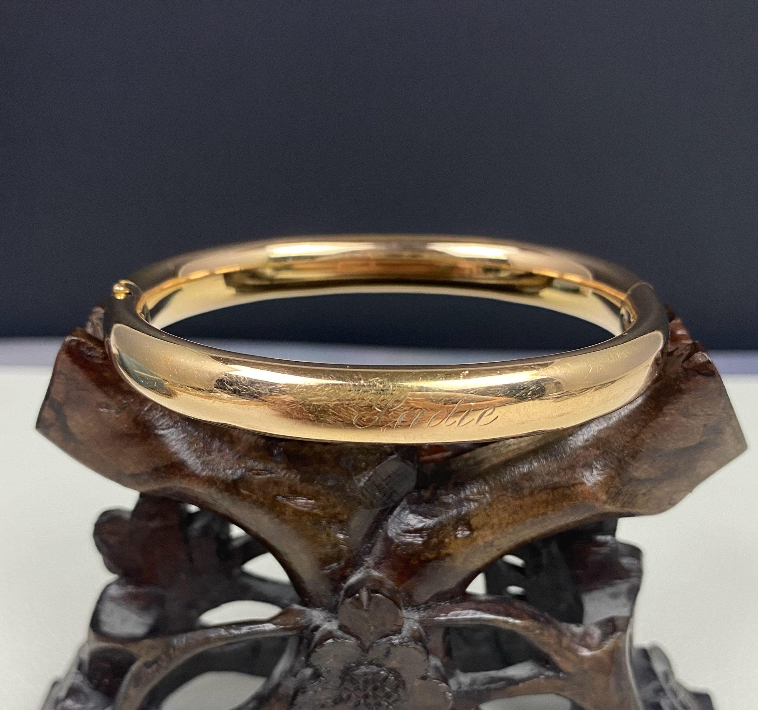 N1257 Antique A&Z 1/10 Gold Filled Oval Hinge Bangle Bracelet