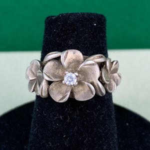 N0465 Vintage Ring /S925 Sterling silver Ring / CZ Ring /Size 5 ring