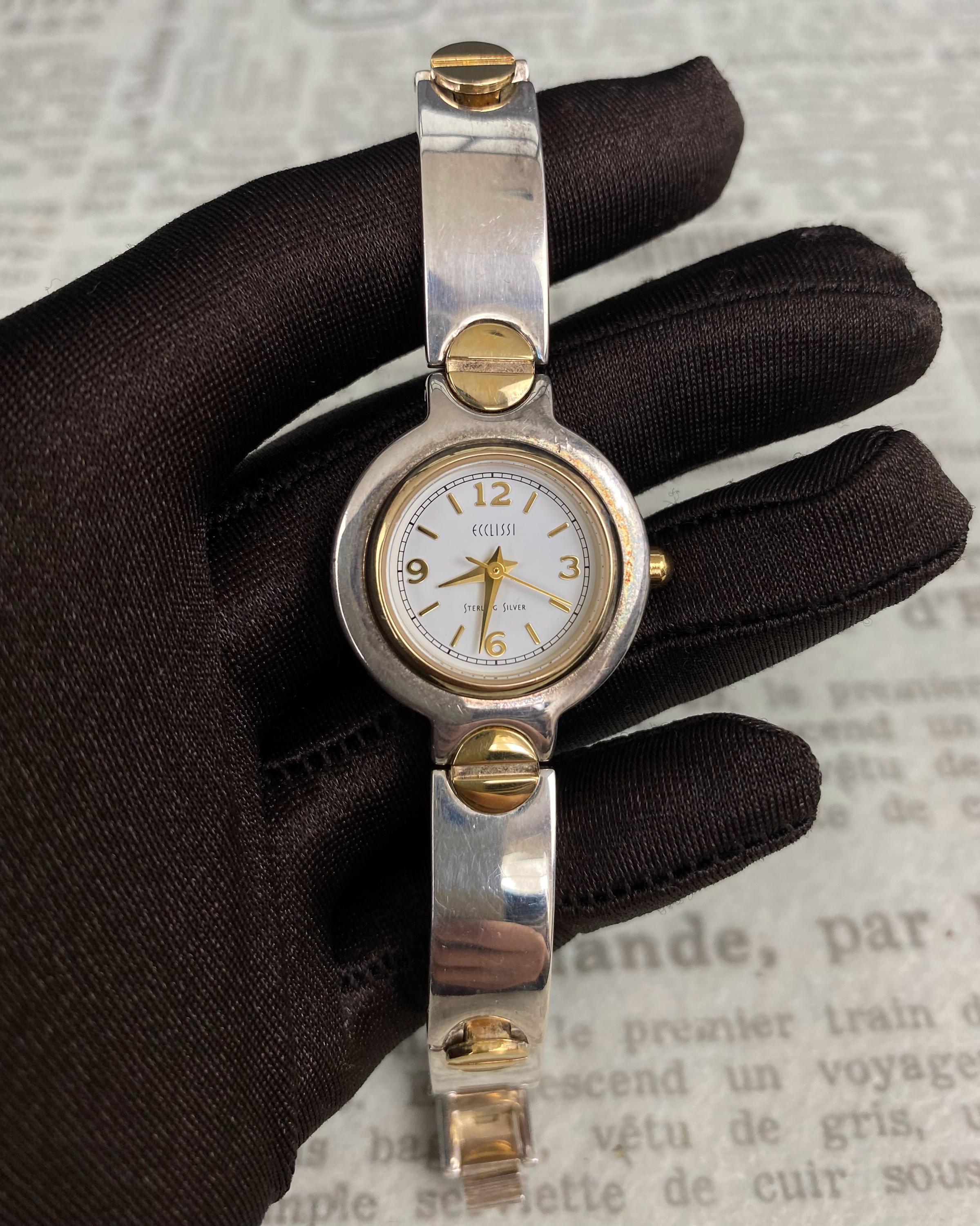 Ecclissi vintage sterling silver two tone watch Vintage Ecclissi Sterling Silver Watch with | Mercari main image 3