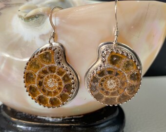 N0442 Vintage/ sterling silver EARRING / Fossil Earring