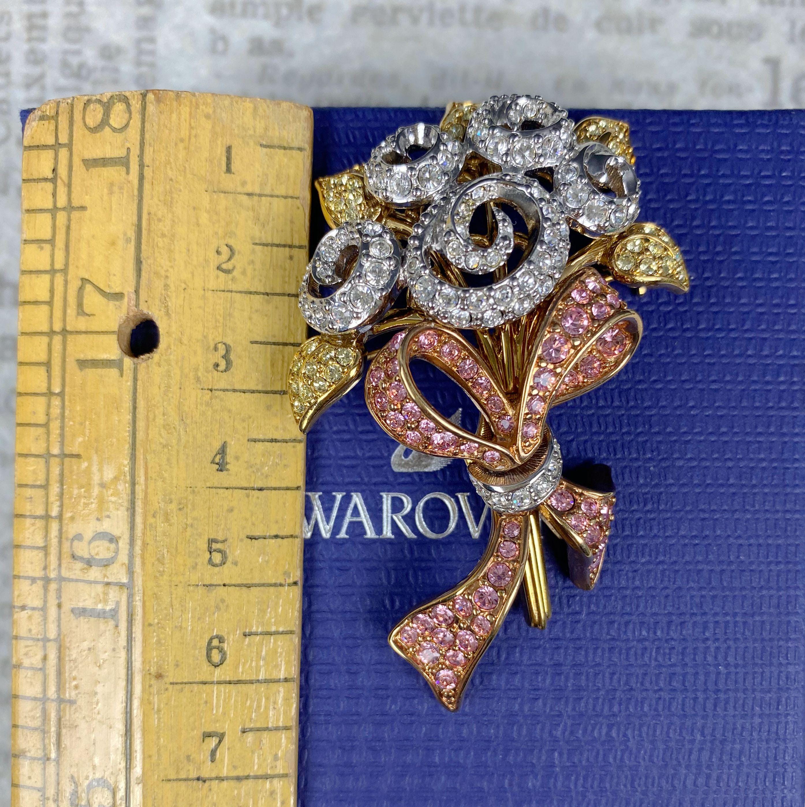 N0987 Vintage Swarovski 1998 Crystal Flower Bouquet Brooch