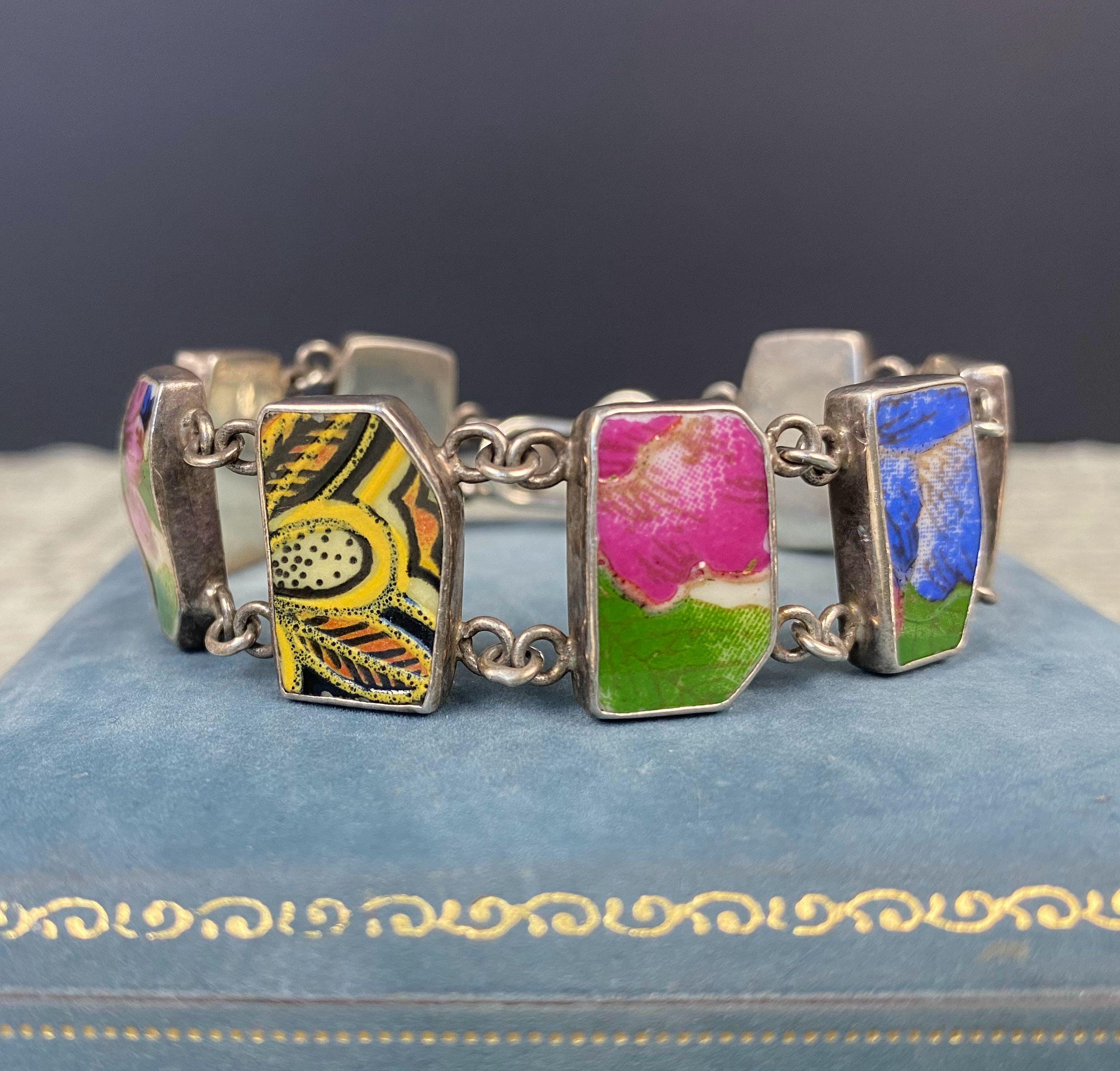 N1316 Vintage Signed J.LEE 925 Sterling Silver Porcelain Pearl