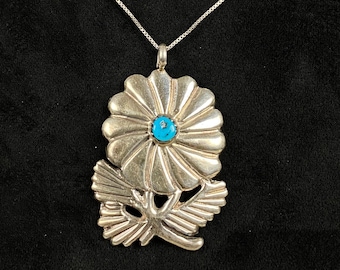 アクセサリー indian jewelry navajo pendant set Large Navajo Indian Sterling Silver Inlay Pendant Earring