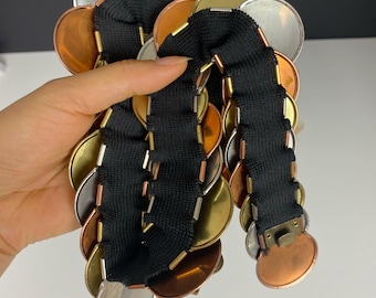 Tricolor Disk Stretch Belt - Etsy display picture 2