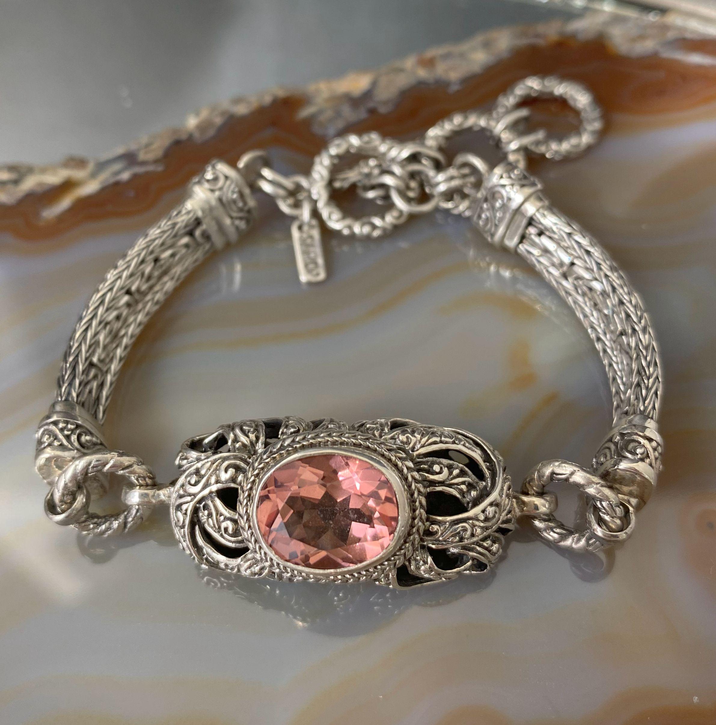N1093 Vintage Bali SARDA Exquisite Bracelet/ Oval Faceted True