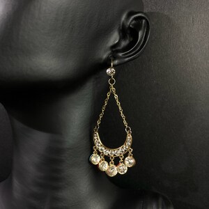 N0356 Vintage /stunning/ rhinestone/ EARRING  /Party /wedding