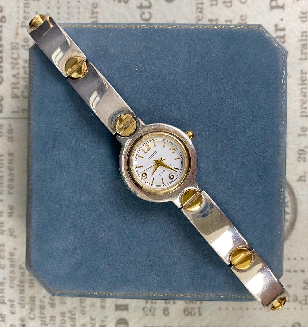 N1323 Vintage ECCLISSI Two-tone Sterling Silver Watch / Model