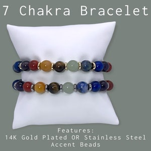Wool + Pepper Co. 7 Chakra Crystals Beaded Bracelet