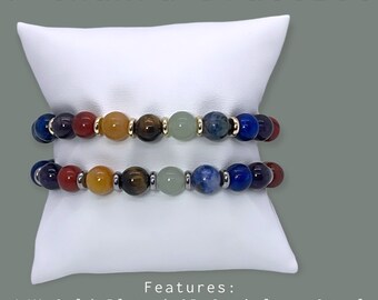 Wool + Pepper Co. 7 Chakra Kristalle Perlen Armband