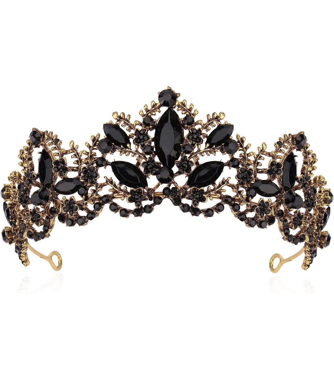 Elegant Black and Gold Crown Headband LOLIPPYY Stylish Black New Year Headband with Sparkling  main image 3