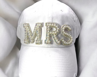 COPY - NWT Wool + Pepper Co. MRS Pearl Embellished Bride White Distressed Hat Bride Cowgirl Hats | Nashville Bachelorette | Pearl Mrs  main image 4