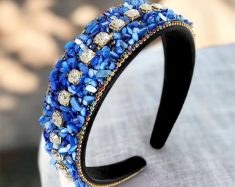 Bandeau pour femme avec strass, bandeaux en cristal de diamant scintillant, bandeau large rembourré, accessoires pour cheveux scintillants pour femmes filles