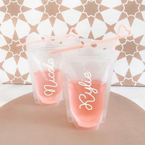 PERSONALIZED Drink Bags with Straw