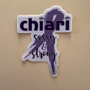 Chiari Sassy & Strong Chiari Malformation Purple Ribbon Vinyl Sticker Chiari Decompression Waterproof