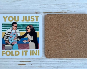 Schitts Creek Coaster: You Just Fold It In, David & Moira Rose