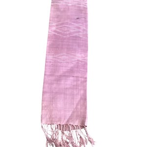 Vintage Handwoven Scarf, Soft Boho Silk Blend Shawl, Ethnic Tassel Wrap, Lightweight Head Scarf, Minimalist Tribal Accessory