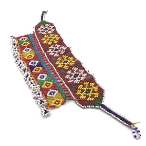 Vintage Nuristan Triba Choker Multi-Color Beaded Necklace, Handmade Ethnic Jewelry, Rare Cultural Treasure