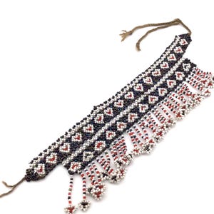 Vintage Nuristan Triba Choker Multi-Color Beaded Necklace, Handmade Ethnic Jewelry, Rare Cultural Treasure