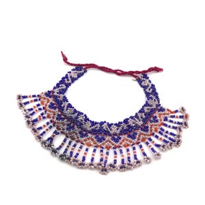 Vintage Nuristan Triba Choker Multi-Color Beaded Necklace, Handmade Ethnic Jewelry, Rare Cultural Treasure