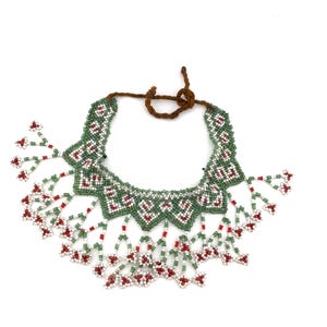 Vintage Nuristan Triba Choker Multi-Color Beaded Necklace, Handmade Ethnic Jewelry, Rare Cultural Treasure
