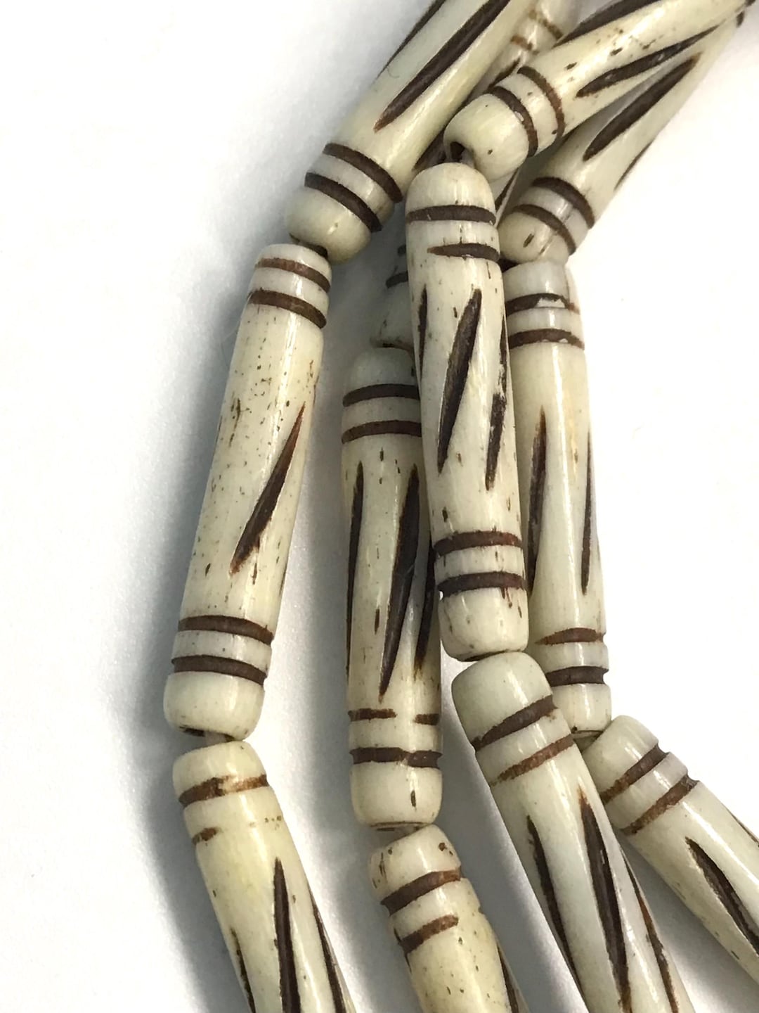 Buffalo Bone Beads Strand, African Bone Beads 21mm X4.8mm off White ...