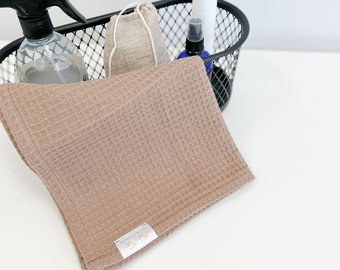 Waffle Linen washcloth, Linen towel, Waffle towel, dish towels with loop, Eco friendly, Waffle cotton towel, Guest hand towel, Table Napkin
