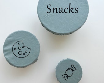 cloth bowl cover, washable zero waste swap, fabric bowl cover, plastic free food storage, Cotton jar cover,