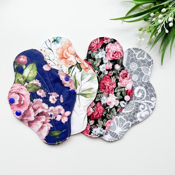 Reusable organic period pads for different flows, bamboo pantyliner, sanitary napkin, cloth pad