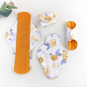 Wiederverwendbare Stoffpads aus Baumwoll-Flanell für regelmäßig bis über Nacht, Bambus Slipeinlage, wiederverwendbare Menstruationspads, Bio-Stoffpads, Damenbinden