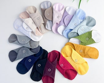 Leakproof reusable cloth panty liners, soft and leakproof cotton flannel panty liners for light flow, gray daily panty liners backup cup