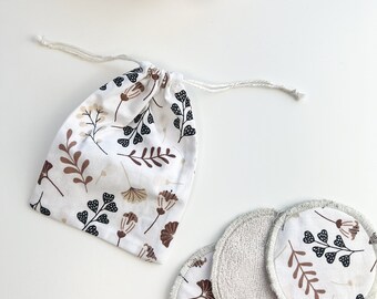 Reusable washable eco-friendly makeup remove pads, cloth wipes, soft face pads, bamboo wipes for facial cleansing, Bamboo and Cotton