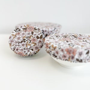 Reusable organic cotton cloth bowl cover, washable zero waste swap, fabric bowl cover, kombucha jar covers, cloth food covers