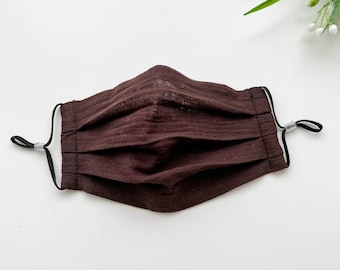 Reusable Cotton Face Mask with Nose Wire – Washable Fabric Face Covering, Adjustable Ear Loops, Breathable Mask for Adults