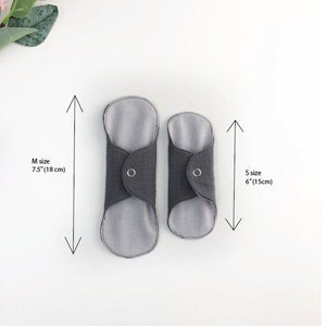 Leakproof reusable cloth panty liners, soft and leakproof cotton flannel panty liners for light flow, gray daily panty liners