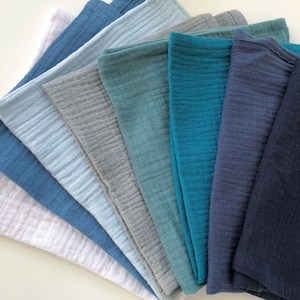 Cloth napkins made of organic cotton, reusable muslin washcloths, boho table decoration, table linen