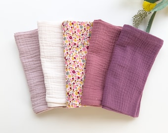 Cloth napkins made of organic cotton, reusable muslin washcloths, boho table decoration, table linen