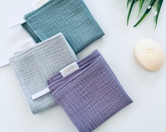 Muslin towel Washable cloths Facial Cleansing Cloths Organic cotton Reusable cloth wipes Face towels Gift for mom Zero waste product