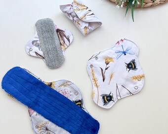 Reusable menstrual pads, CSP Panty liner, Organic cloth pad towelling Bamboo pantyliner,Sanitary Napkins Breathable Zero Waste, eco friendly