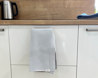 Waffle washcloth, dish towels with loop, Kitchen tea towel, Absorbent Stone Washed Tea Towel, Linen Kitchen towel