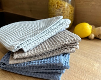 Tea Towel Kitchen, Natural Waffel Cotton towel,  Guest, hand towel, Natural dish towel, Absorbent Pastel Kitchen towel, Bath towel Home