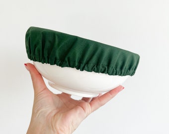 PERSONALIZABLE organic cotton dish bowl covers,  washable dish cover, fabric bowl covers, food and dish storage, bowl cover set
