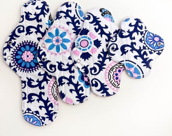 Organic cotton sanitary cloth pads with wings, reusable CSP panty liner, breathable sanitary napkins, eco friendly memstrual pads