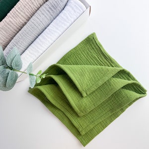 Cloth napkins made of organic cotton, reusable muslin washcloths, boho table decoration, table linen, Holiday napkin Wedding Cocktail