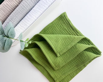Cloth napkins made of organic cotton, reusable muslin washcloths, boho table decoration, table linen, Holiday napkin Wedding Cocktail