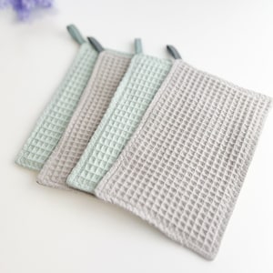 Saugstarker Waffel-Waschlappen, wiederverwendbare Küchen-, Badetücher, plastikfreies Körperpeeling, Geschirrtuch aus 100% umweltfreundlichem Material