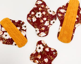 Organic Bamboo Cotton Cloth Pad: Reusable Floral Sanitary Napkin