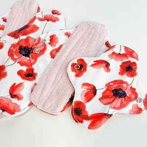 Tampons en tissu, Serviettes hygiéniques à imprimé floral, Fluide abondant, Protège-slips post-partum